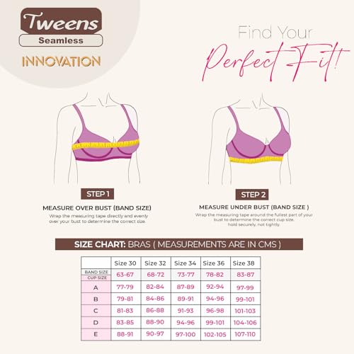 Image of Tweens Seamless Bonded Lightly Padded Invisibra for Women, Full Coverage, Elastic-Free Design, Invisible Fit, Polyamide Fabric | Pack of 1 |