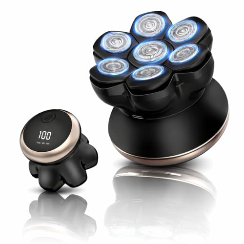 Head Shavers for Bald Men - Yinicare 7D Mens Razors for Shaving Electric Led Display Wet & Dry Bald Head Shaver Ipx6 Waterproof Shaver Type-C Charging