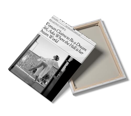 Trendy Bathroom Newspaper Wall Decor,Feminist Wall Art,Black and White,Vintage Feminist Posters, Newspaper Wall Art,College Apartment Bathroom Dorm Decor16X24inch Unframed