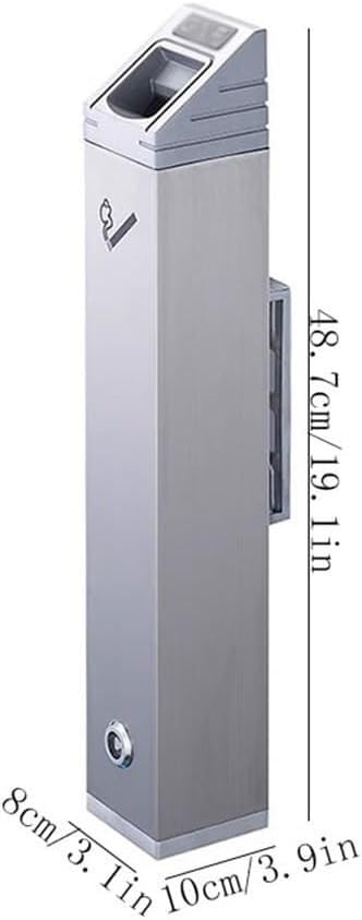 Portacenere Colonna da esterno in acciaio inox frassino da parete, collezione Street Butt, in piedi