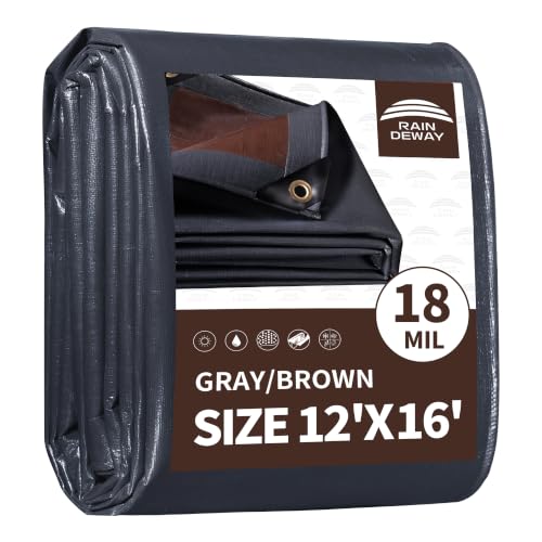 RAINDEWAY 12x16 Feet 18Mil Super Heavy Duty Tarp Waterproof Tarps Cover