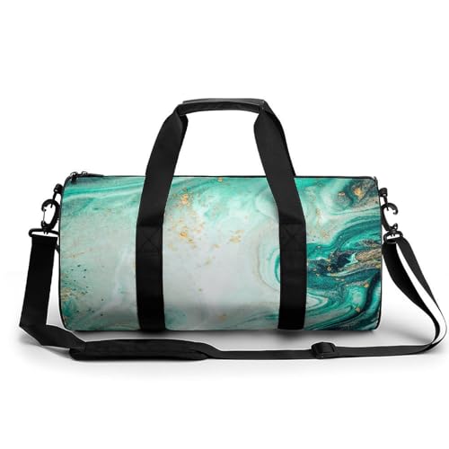 Sac de sport gym vert doré 45x23x23cm duffel bag idéal pour le week-end
