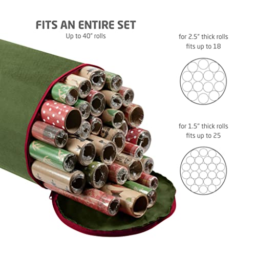image for ZOBER Wrapping Paper Storage Containers - 40 Inch Gift Wrapping Organi