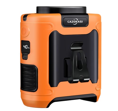 Image of CAZOKASI Personal Waist Clip Fan Rechargeable Wearable Hand Free Wearable Cooler Fan for Traveling Working Outdoor Office (10000mAh / Orange)