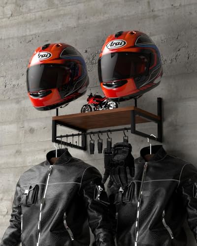 Vieshful Soporte Mural Casco Moto con Estante