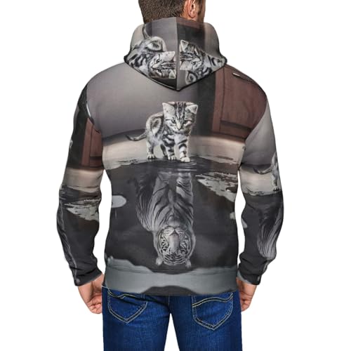 Sweat à capuche chat EdWal pour homme veste décontractée zippée - 5