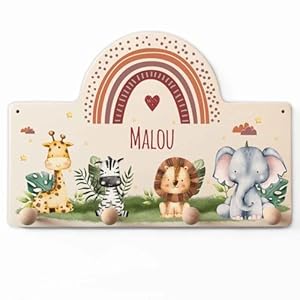 GRAVURZEILE Personalisierte Kinder Garderobe mit Wunschnamen