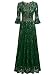 Miusol Vintage Encaje Slim Cóctel Vestido Largo para Mujer Verde Large