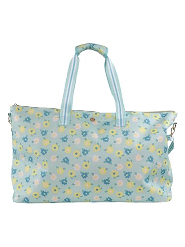 Flower - Duffle Bag With Top Zipper And Striped Handles - Simply Southern