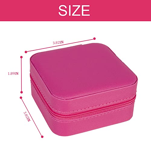 Image of KElofoN Travel jewelry case Travel jewelry box Travel Jewelry Organizer Small Jewelry Organizer Box Gift for Girls Women with Mirror(Rosy)
