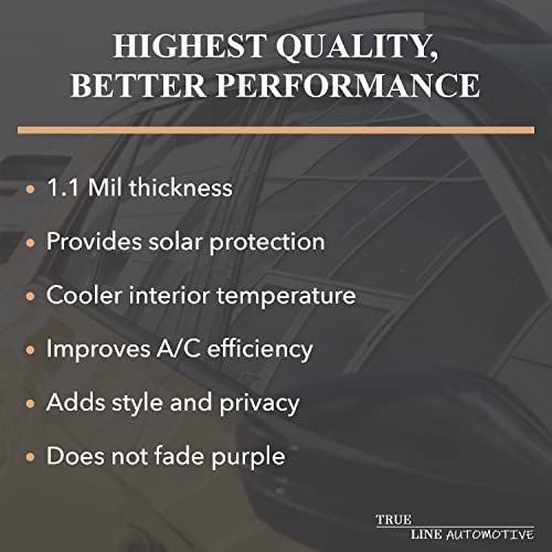 TRUE LINE Automotive Window Tint Film - 99% UV Rejection, 20% Tint, Heat Shield, Privacy Film - 38" Wide x 10' Long