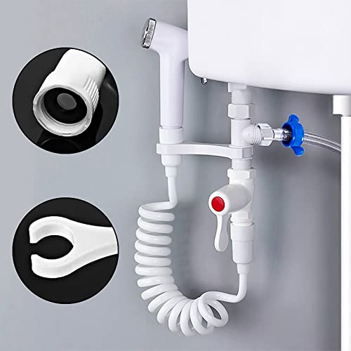 Bidet portátil de mano ABS con manguera de resorte y adaptador LWX 3