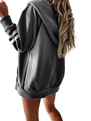 Yousify Women Casual Full Zip Up Plush Hoodie Comfy Loose Striped Sweatshirt Long Sleeve Jacket With Pockets #TOP4