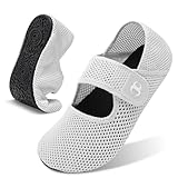 Beach Sandals for Women Summer Swim Water Shoes Pool Swimming Aqua Socks Non Slip White Shower Shoes Wide Width Barefoot Strap Flats Sandals Size