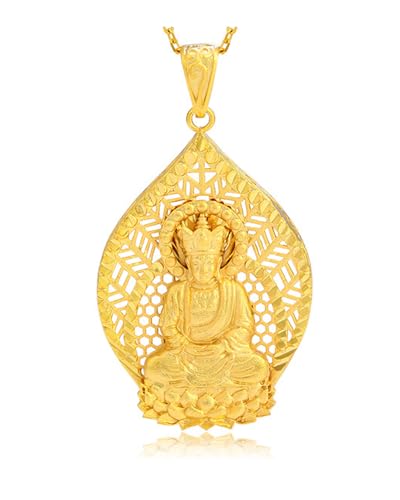 Elegant 24K Gold Filled Buddha Pendant Neklace for Women Men Hiphop Dainty Jewelry Religion Lucky Protection Gifts Christmas