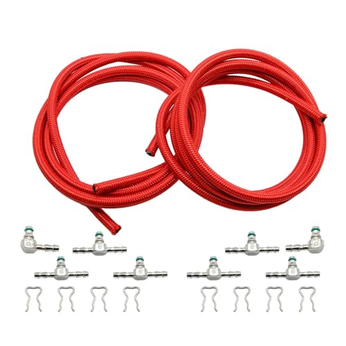 Red Fuel Injector Return Line Rail Kit for 2004.5–2010 Duramax LLY, LBZ & LMM Diesel
