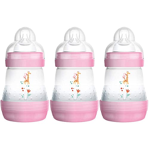 MAM Easy Start Self Sterilising Anti-Colic Bottle, Slow Flow (Designs May Vary) - 160 ml (Pink/Green) MAM Easy Start Self Sterilising Anti-Colic Bottle, Slow Flow (Designs May Vary) - 160 ml (Pink/Green)