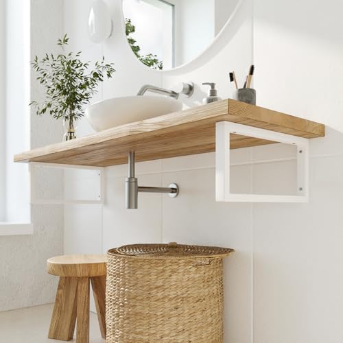 Console pour vasque à poser HEVVA en métal renforcé blanc