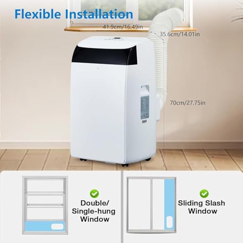 Image of 14,000 BTU Portable AC,3-in-1 Cooling /Dehumidifying /Circulation System for 750 Sq.Ft Spaces,3-Speed, Auto Oscillation & 24H Smart Climate Scheduler,Living Room, Office & Commercial Installations