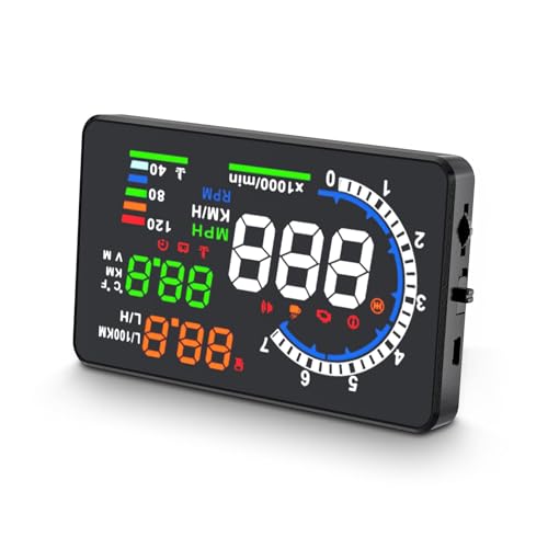 wiiyii Heads Up Display for Cars, Digital Speedometer for Car A8 with OBD Function, 5.5 Inch Large Screen, HUD Speedometer for Car for All Vehicles (OBD2 Speedometer A8)