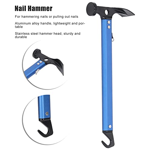 Martelo extrator de unhas, cabo de liga de alumínio, aderência confortável, martelo resistente à cor