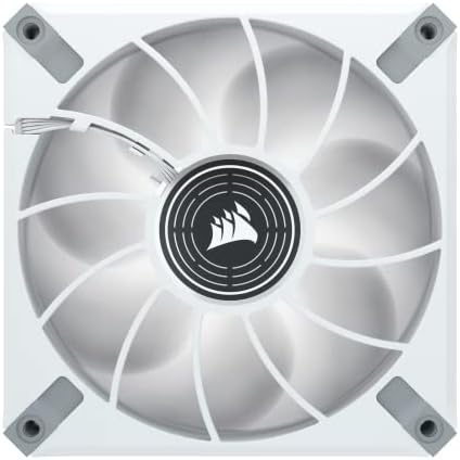 Corsair ML120 LED ELITE, 120mm PWM LED White Fan (Corsair AirGuide Technology, Magnetic Levitation Bearing, Up to 2,000 RPM, Eight Vibrant LEDs, Low Noise, High Airflow) Single Pack - White