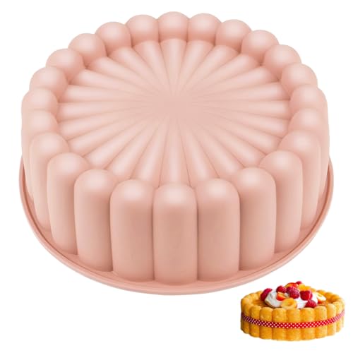 Moule Gateau Silicone, 20cm Moule Gateau Rond, Moules à Gâteaux, Moule Silicone Rond, Moule Silicone Gateau Moules à Tarte à Gâteau Rond Réutilisables,...