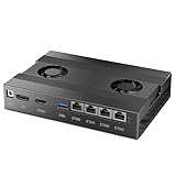 PcZinophyte Solide Aluminium-Firewall Mini-PC NAS 4x2,5G LAN i5-8250U 2xNVMe SATA3.8 TF SIM Home Server