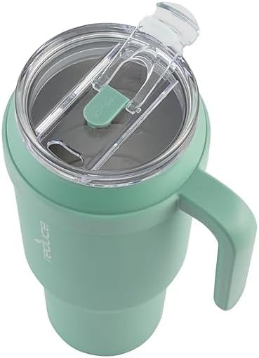 REDUCE 50 oz Mug Tumbler with Handle & Straw - Stainless Steel with Sip-It-Your-Way Lid - Keeps Water Cold up to 50 Hours - SweatProof, Dishwasher Safe, BPA Free - 2 Pack, Green / Beige - Image 6