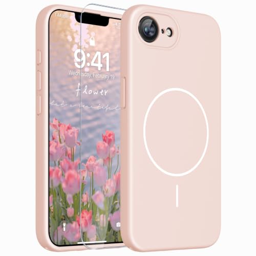 Image of Magnetic for iPhone 17e Case /iPhone 16e Case,Shockproof Matte Case,Pink | with Screen Protector,Compatible with MagSafe,Military Grade Drop Protection,Full Camera Protection,Non-Slip Design Cover