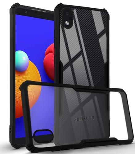 Image of Jkobi Back Cover Case for Samsung Galaxy M01 Core (Shockproof with Polycarbonate Clear Panel | Professional Black)