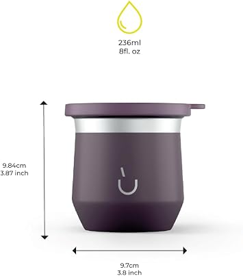 BALIBETOV Yerba Mate Cup – Vacuum Insulated Stainless Steel Gourd with Silicone Cover & Non-Slip Base – Includes 2 Bombillas & Cleaning Brush – Unique Design, Easy to Clean