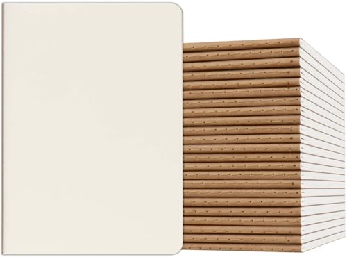 ZCZN 24 Pack A5 Kraft Notebooks Bulk 8.15x5.5 Inches Blank Journaling Notebooks Notebooks for Work Composition Notebooks for School Journal notebooks for kids 60 Pages