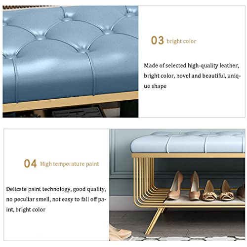 Tabouret de chambre design en cuir synthétique et finitions dorées - 7