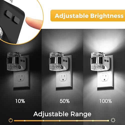 Image of L LOHAS LED 2 Pack 3CCT Night Lights Plug into Wall, 3000K /4000k /5000K Adjustable Color Temperature Night Light,Bubble Nightlight with Dusk to Dawn Sensor for Rooms Bathroom Hallway