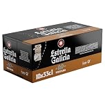 Estrella Galicia 0,0 Tostada - Cerveza Lager sin Alcohol, Frigopack de 10 Latas x 33 cl, Sabor y Aroma Tostado y Equilibrado, 0% Volumen de Alcohol