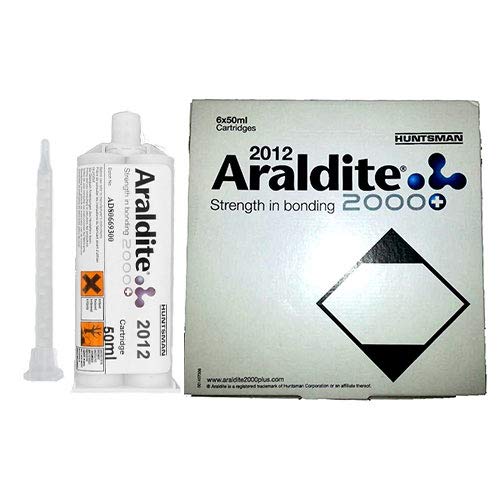 Huntsman Araldite 2012-1 Fast Setting All-Purpose Epoxy (50ml/1.7oz) 6-Pack: Cartridges + Tips