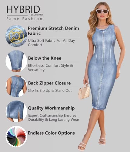 Image of Hybrid & Company Women's Sleeveless Denim Dress