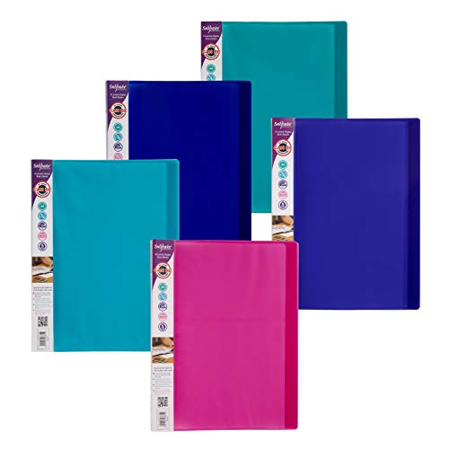 Snopake 12219 A4 Electra Display Books with 24 Pockets - Assorted Colours (Pack of 5)