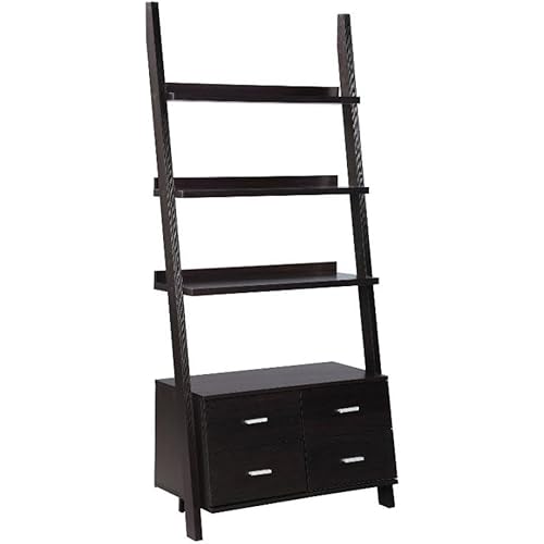 Coaster Home Furnishings Colella Leaning 4-Drawer Ladder Bookcase Cappuccino