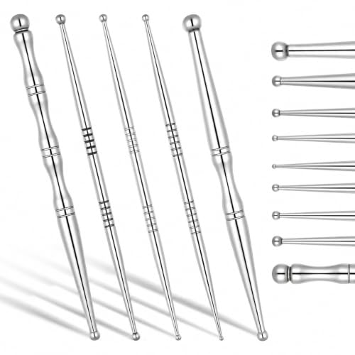 4 Stück Akupressurstift Set Edelstahl Tragbares Akkupressurstab Massagegerät...