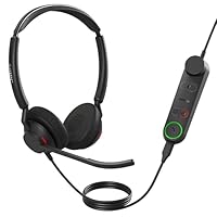 Jabra Engage 50 II Wired Headset - 3 World Class Microphones with Active Noise Cancelling - Ultra Light Weight 63g - UC Certified - Latest Office USB C On Ear Headphones with Mic - Real Time Insights