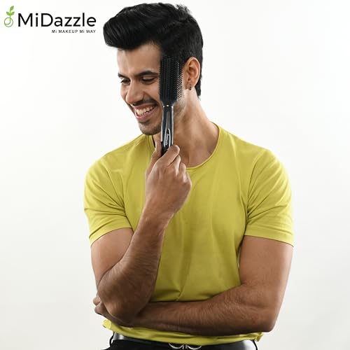 Image of Omidazzle Midazzle Cushioned & Flat Hair Brush For Men & Women - Pack Of 2