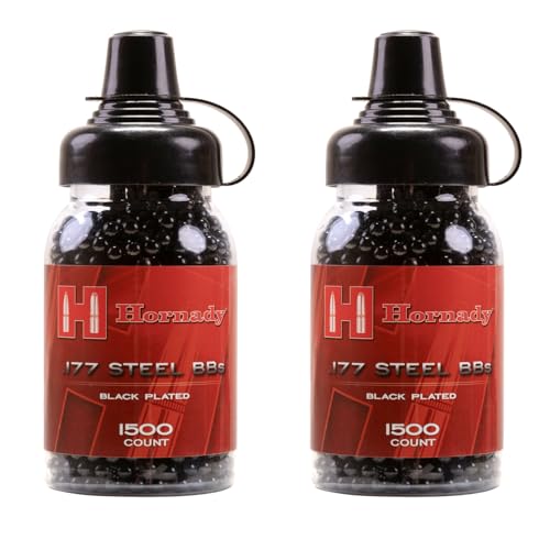 Umarex Hornady Black Plated .177 Caliber Steel BB Gun BBS (1500 Count) Pack of 2