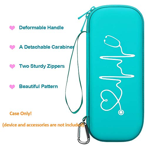 Image of BOVKE Stethoscope Case for 3M Littmann Classic III Monitoring /Lightweight II S.E /Cardiology IV Diagnostic /MDF Acoustica Stethoscopes, Mesh Pocket for Doctor & Nurse Accessories, Emerald