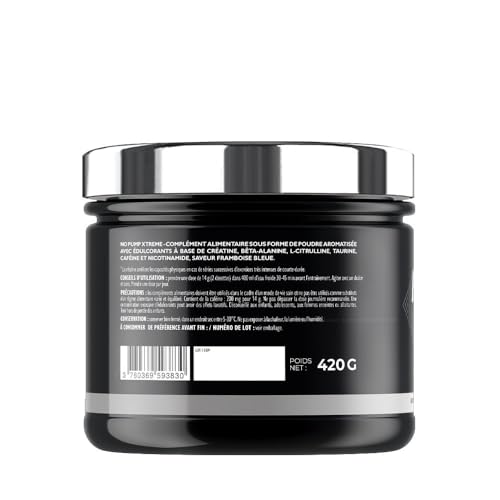 Superset Nutrition - No Pump Xtreme (420gr) - Pre-Workout en poudre - Booster puissant pré-entraînement, 3,3 g de Créatine, Bêta-alanine, L-citrulline, Caféine - Fatigue maîtrisée - Blue Raspberry – Image 6