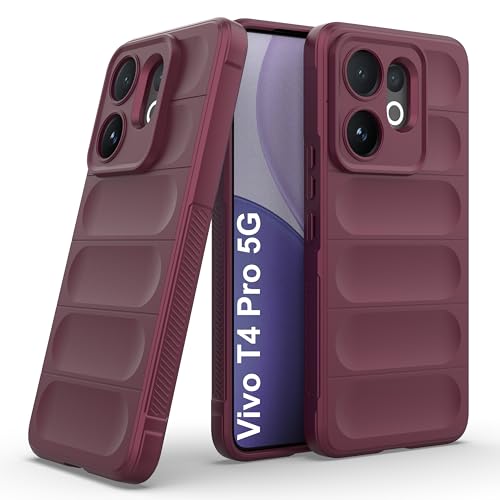 Image of Zapcase Back Case Cover for Vivo T4 Pro 5G | Compatible for Vivo T4 Pro 5G Back Cover | Liquid Silicon Magic Case with Camera Protection | Plum