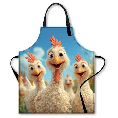 Image of Nuxovilar Cute Apron with Pockets, 26.77 * 30.7 Inches, Versatile for Meal Prep, Baking, Holiday Cooking