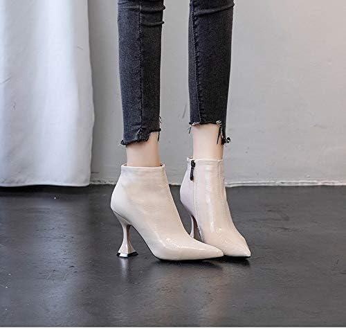 Fashion Ankle Boots Shiny Sexy Pointed High Heels Side Zipper Stiletto Casual Martin Boots