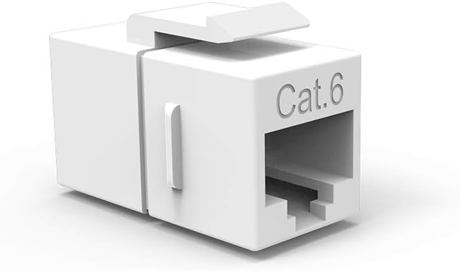 Cat.6 Inline Coupler w/Keystone Latch White, 4 Pack